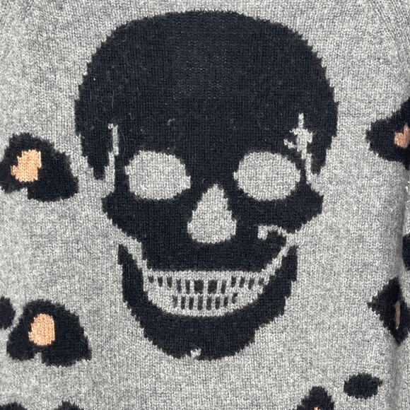 360 Cashmere Alani Grey & Black Mid Heather Cashmere Wool Sweater Small - Picture 4 of 8